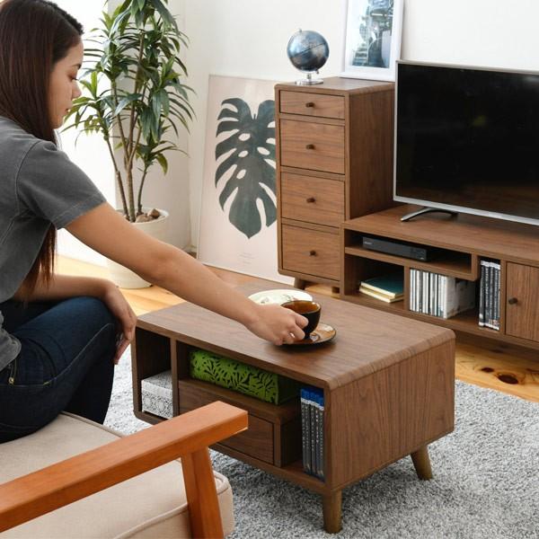 ローテーブル 幅60cm 引出し付 北欧風 Pico （ テーブル センター