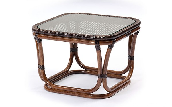 籐 ラタンテーブル ガラス天板 WAHOO 角型 （ センターテーブル ロー