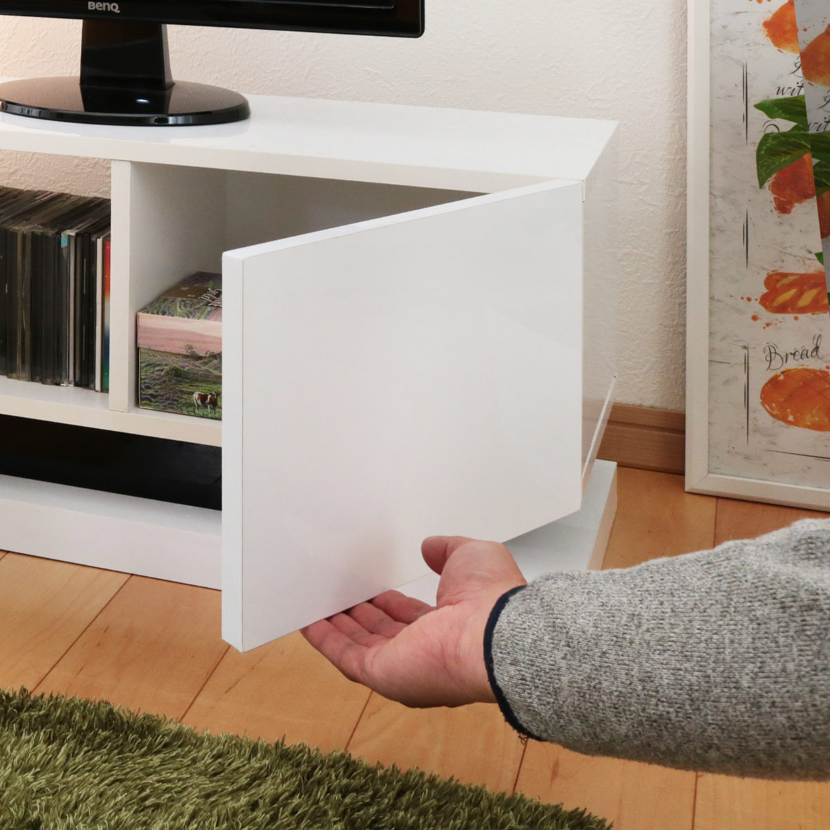 テレビ台 ローボード 鏡面仕上げ スタイリッシュモノトーン 幅120cm