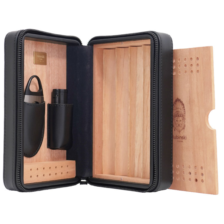 ポータブルシガーケース ヒュミドール クロコ 見開き 葉巻ケース［ワニ