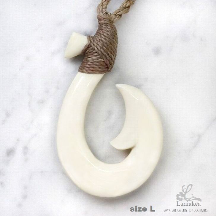 ハワイアンジュエリー ボーンカービング Laniakea フィッシュフック