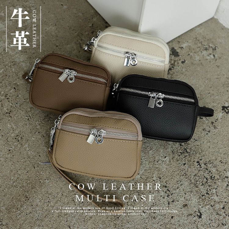 VitaFelice（ヴィータフェリーチェ） ポーチ レディース 小物入れ 牛革