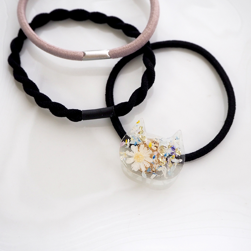 BLAZE ヘアゴム セット ねこ フラワー 花 猫 レジン レディース ヘア