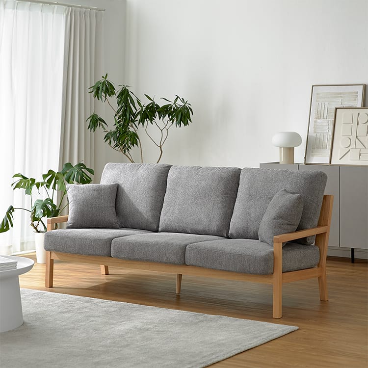 3人掛け木製フレームソファ [幅190] | 【公式】LOWYA(ロウヤ) 家具