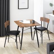 コンパクトサイズが魅力の2人掛けダイニングテーブルセット(ダーク