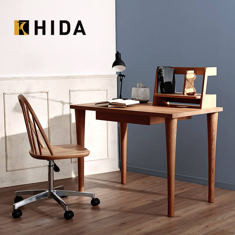 LOWYA PCデスク 引き出し天然木使用ヴィンテージオフィス【販売終了品