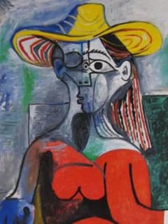 パブロ・ピカソ、帽子の女、希少な画集より、新品高級額装付、状態良好