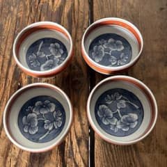 源右衛門】古伊万里の伝統 日本名窯 舘林源右衛門作 染錦牡丹見込文 取