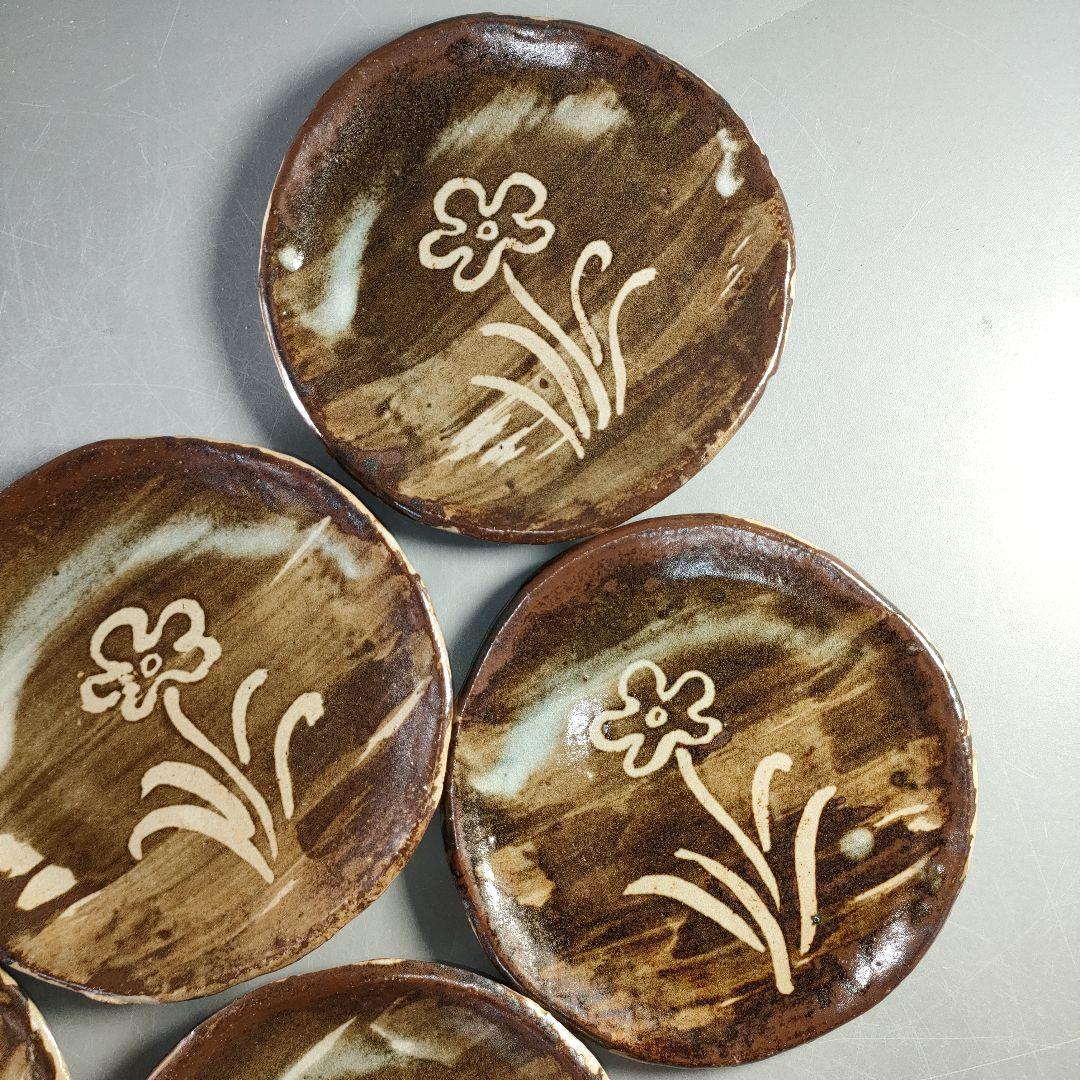 A1313-1/虎渓山 水月窯/花唐草文銘々皿10客/飾皿/菓子皿/懐石道具/の