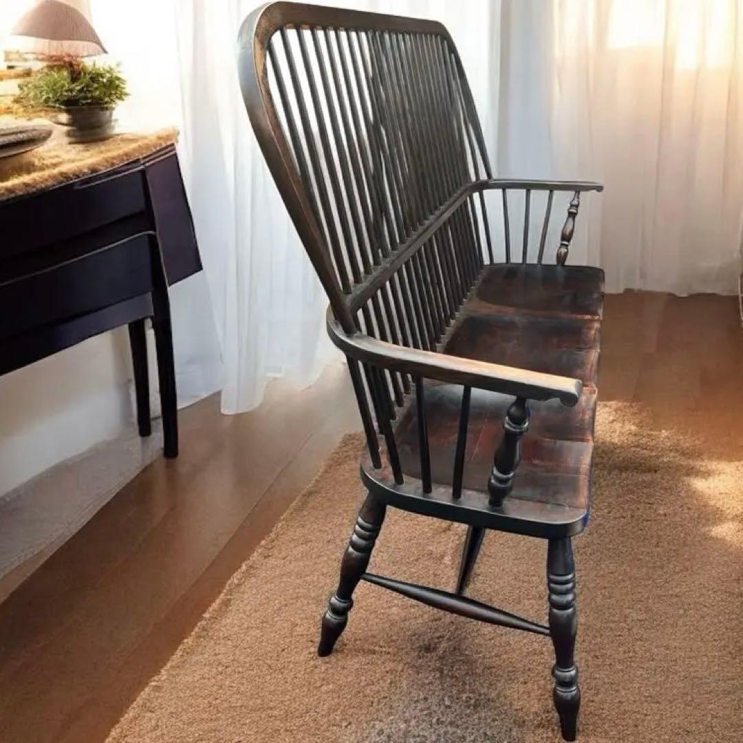 松本民芸家具 #513 長ウィンザーチェア 和モダン ベンチ 三人掛 - メルカリ