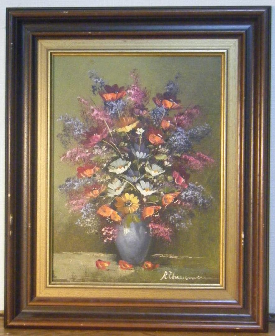 油彩花瓶に花最終お値下げしました！