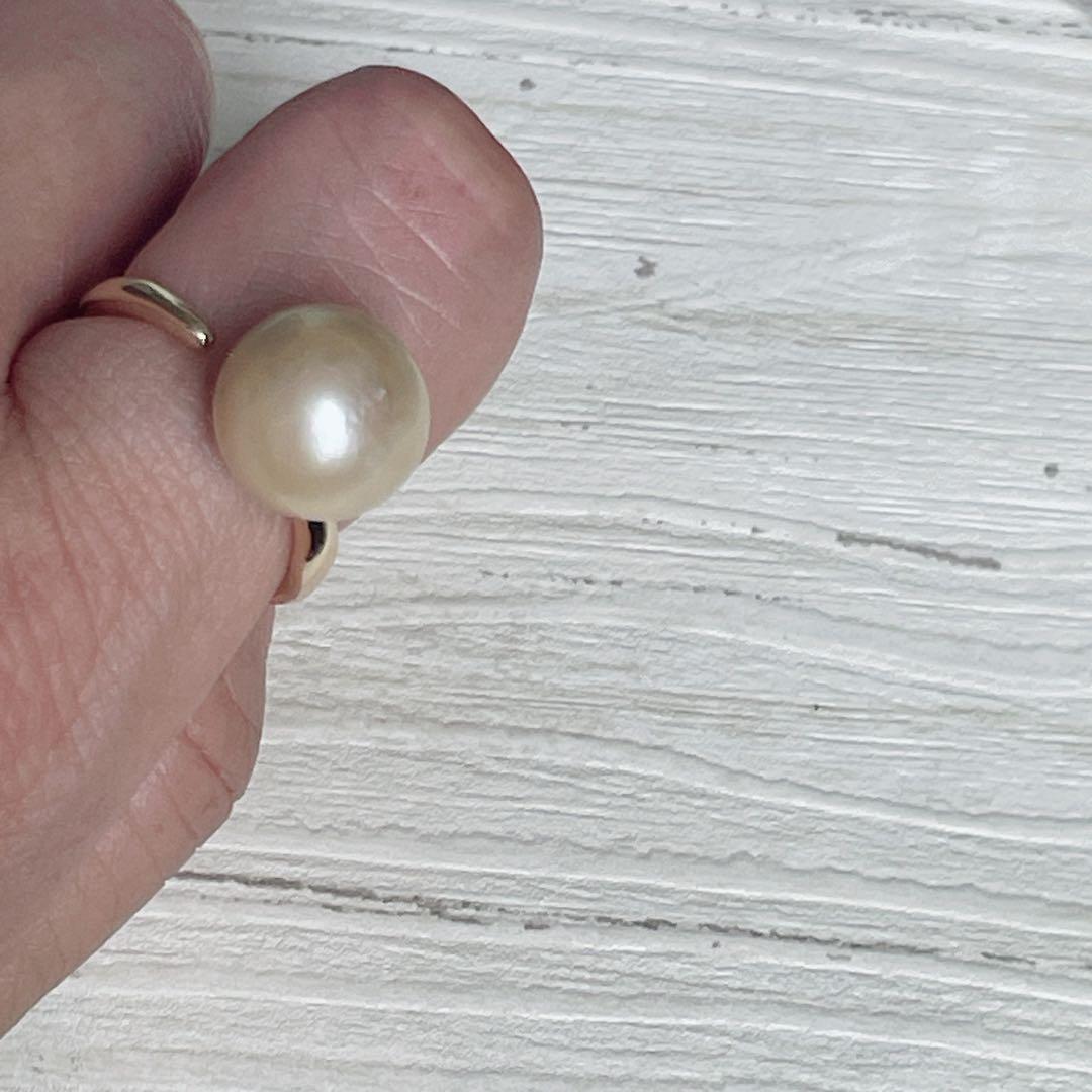 043 南洋パールオープンリング ゴールド白蝶真珠 12号 フリーサイズ
