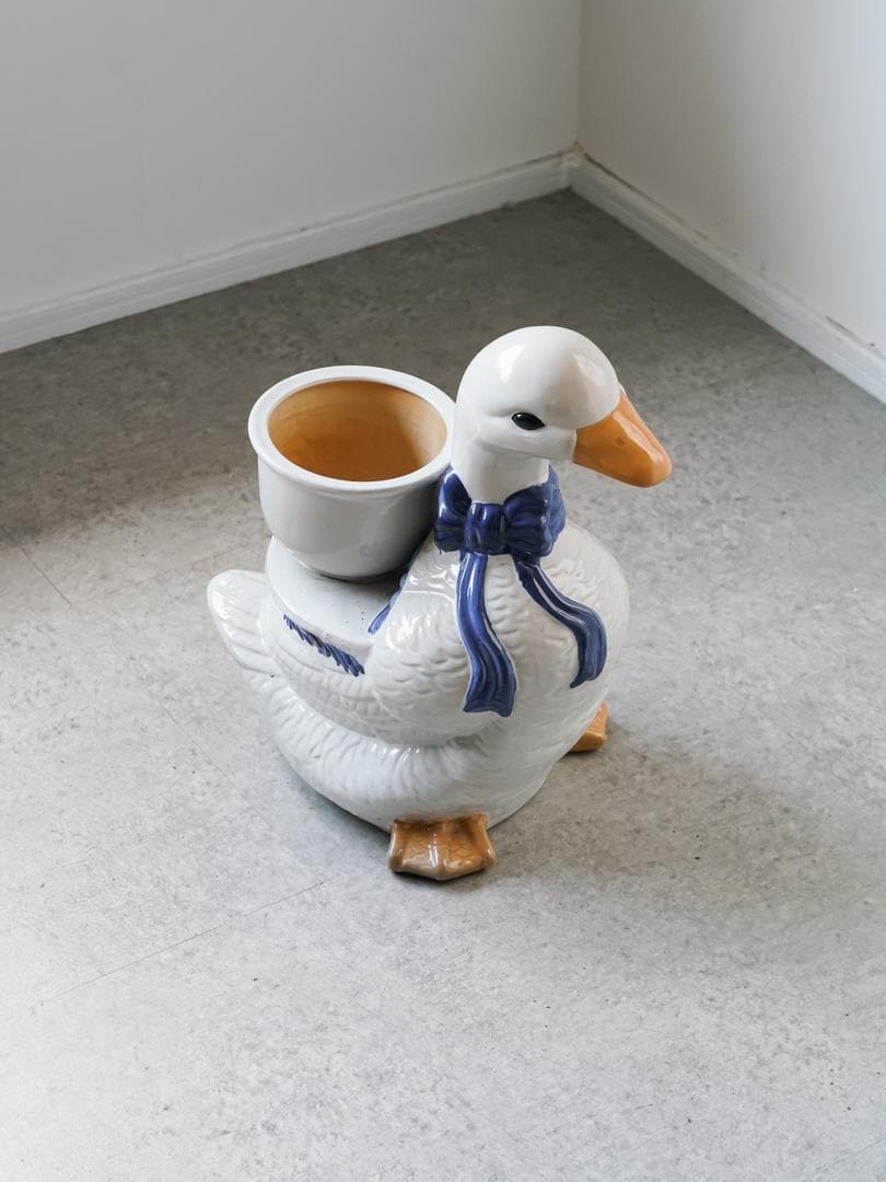 vintage アヒル 陶器 プランター 置物 アンティーク レトロ Britt Wedberg keramik 陶器のアヒルの置物 - a n t e n n a