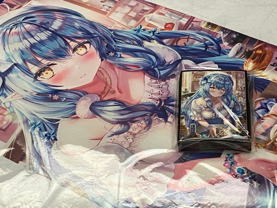 ミッドナイトブルー ホロライブ スリーブ プレイマットtorino 雪花