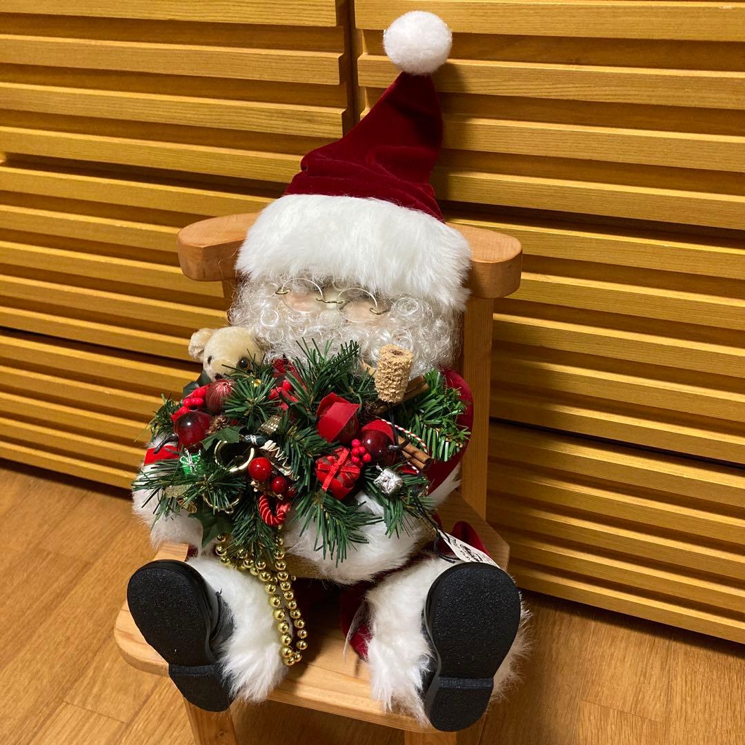 1990年代　アメリカン　ヴィンテージ　サンタクロース　クリスマス　ドールと椅子 ヴィンテージ ゴム製サンタクロース人形：1950年代の日本のクリスマス