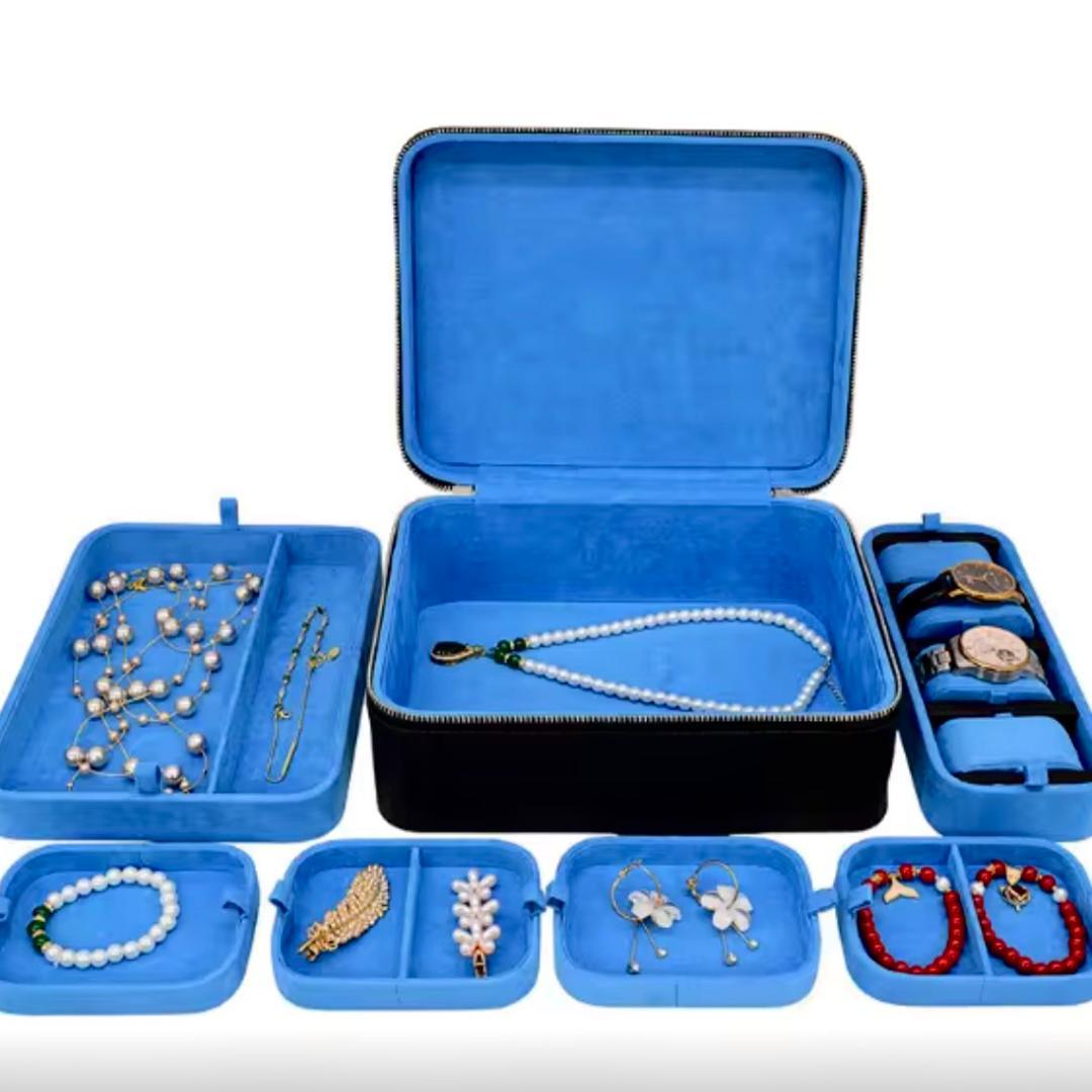 高級PUレザー ジュエリー＆ウォッチケース アクセサリーボックス ICEBOX Icebox - Icebox Leather World Traveler Jewelry Case - 4 Watches