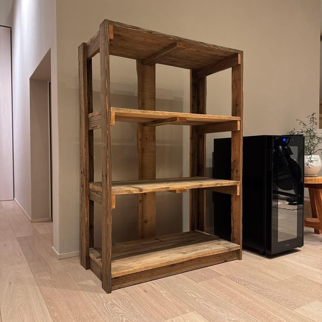 シェルフ 木製 棚 3段 オープンシェルフ 飾り棚 ハンドメイド家具 シェルフ 木製 棚 3段 オープンシェルフ キッチン収納 飾り棚