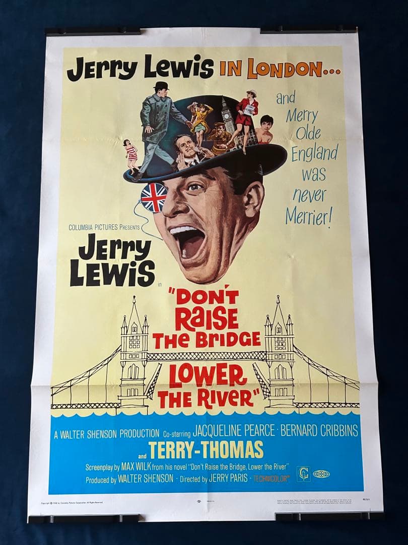 ジェリー・ルイス　『橋を上げるな、川を下げろ』 USオリジナル映画ポスター ハリウッドの喜劇王「ジェリー・ルイス」のポスターです。底抜け艦隊