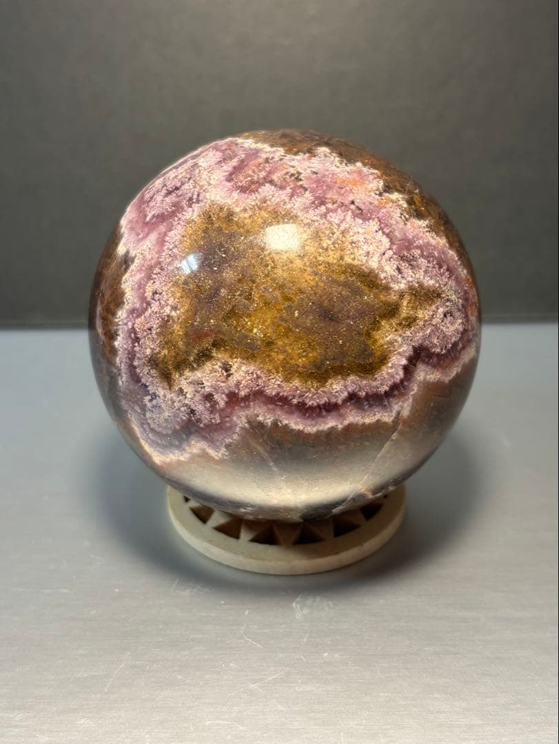 レア オーラライト23 フローライト共生 スフィア 7.42cm 絶妙な美色