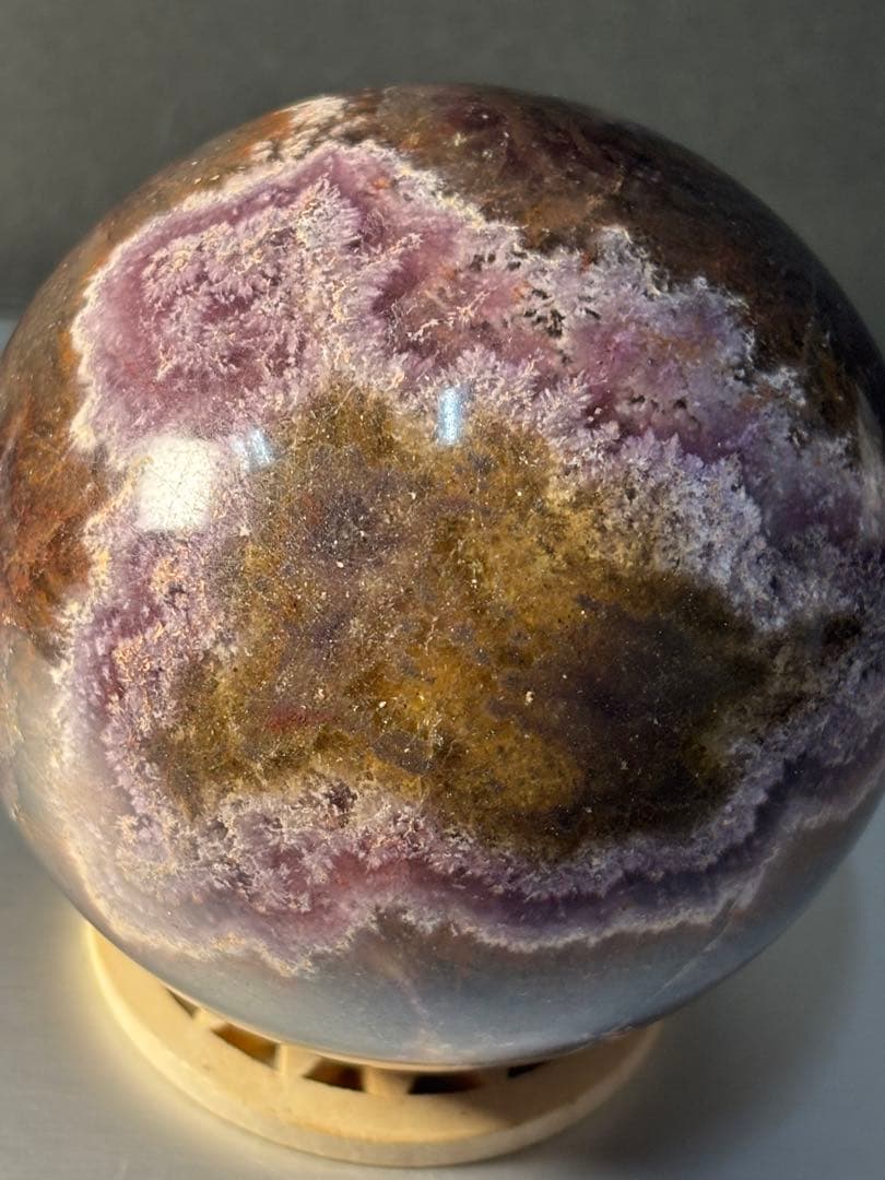 レア オーラライト23 フローライト共生 スフィア 7.42cm 絶妙な美色