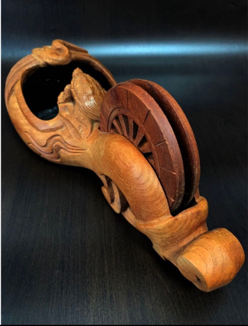 《高級！！美品》《送料無料》☆ 墨静 上鶴亀 手彫り墨壷　縁起物♪ ☆