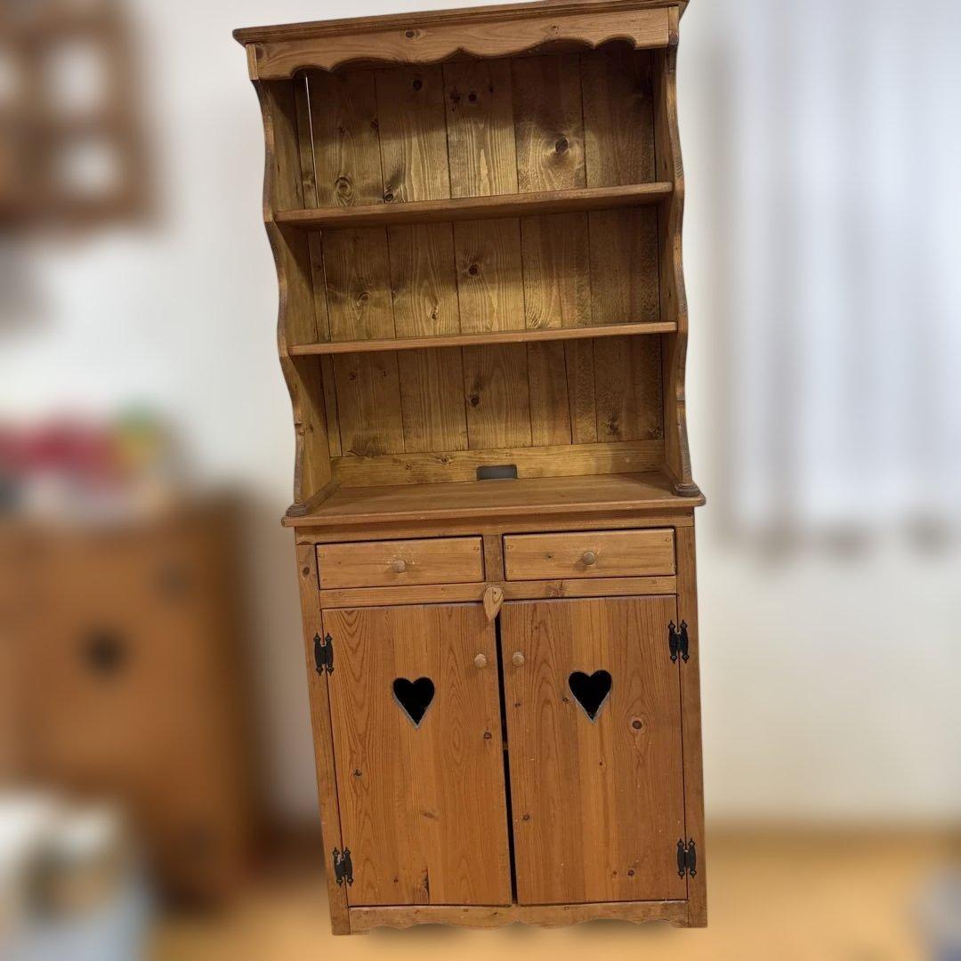 カントリー家具　キャビネットハート カントリー家具 ワイドキャビネット*ハート（III） 現品終了 チェスト