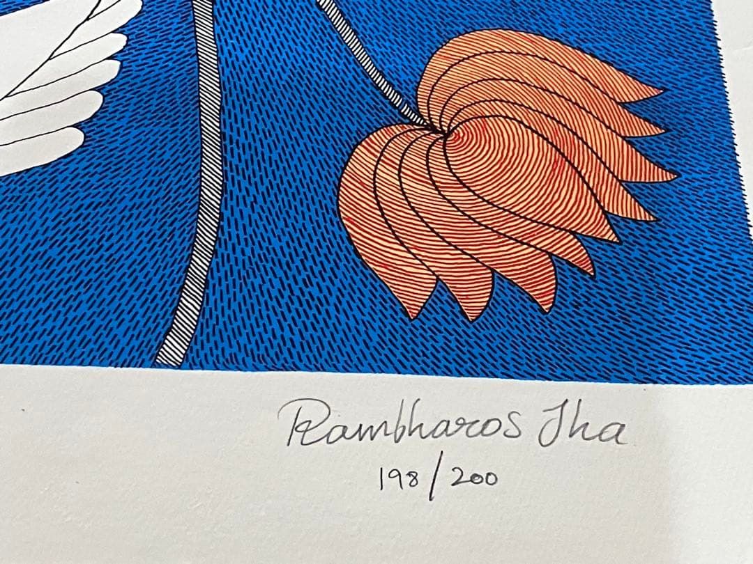 Tara Books水の生き物アートプリント　“白鳥” インド