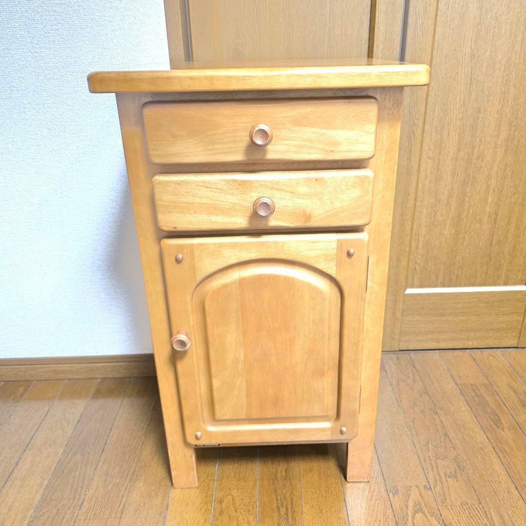 258】美品　カリモク　電話台　サイドテーブル　カントリー調　キャビネット karimoku カリモク オールドカリモク 電話台 赤 サイドテーブル