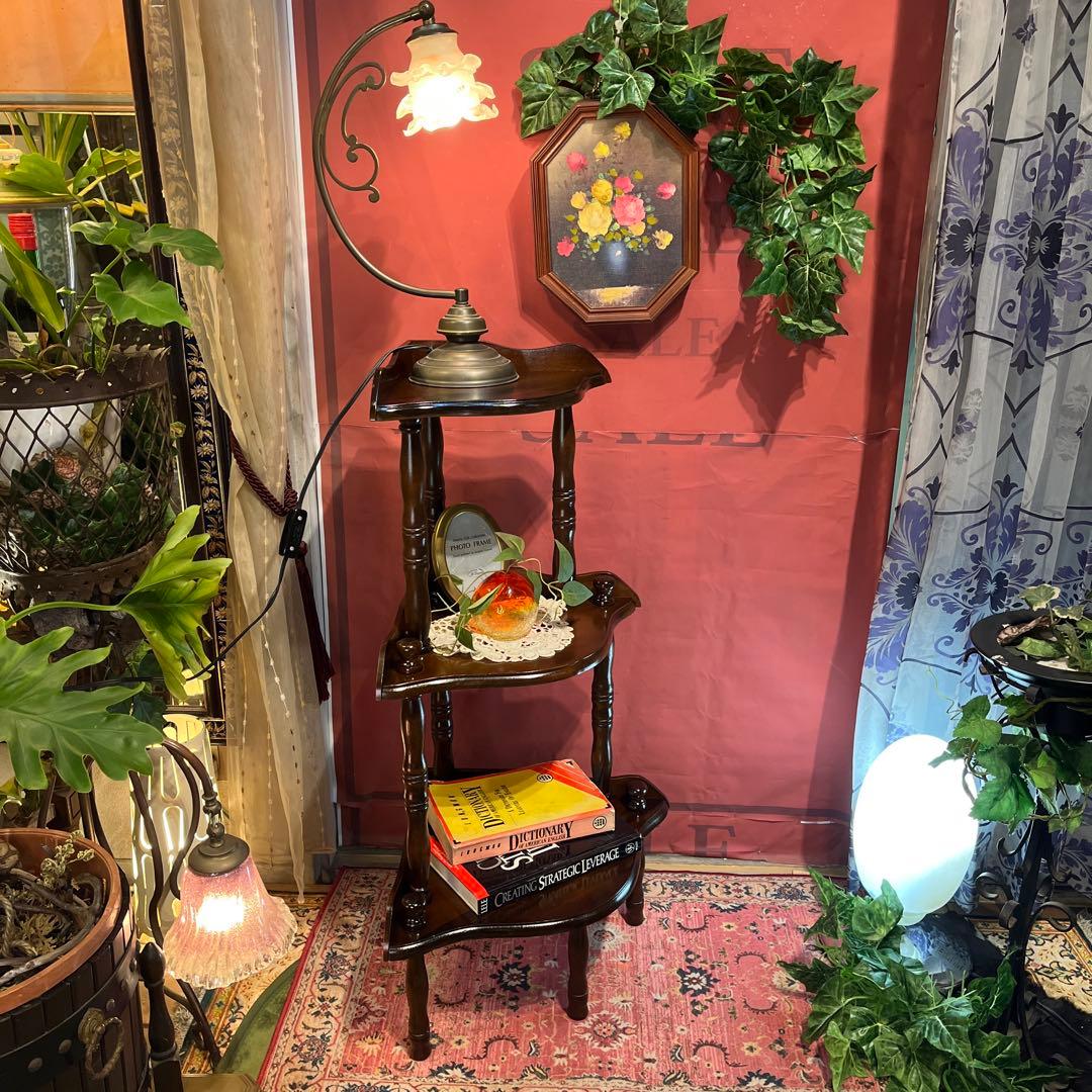 Sale スピンドルポスト アンティーク調 飾り棚 ラック 木製 昭和レトロ