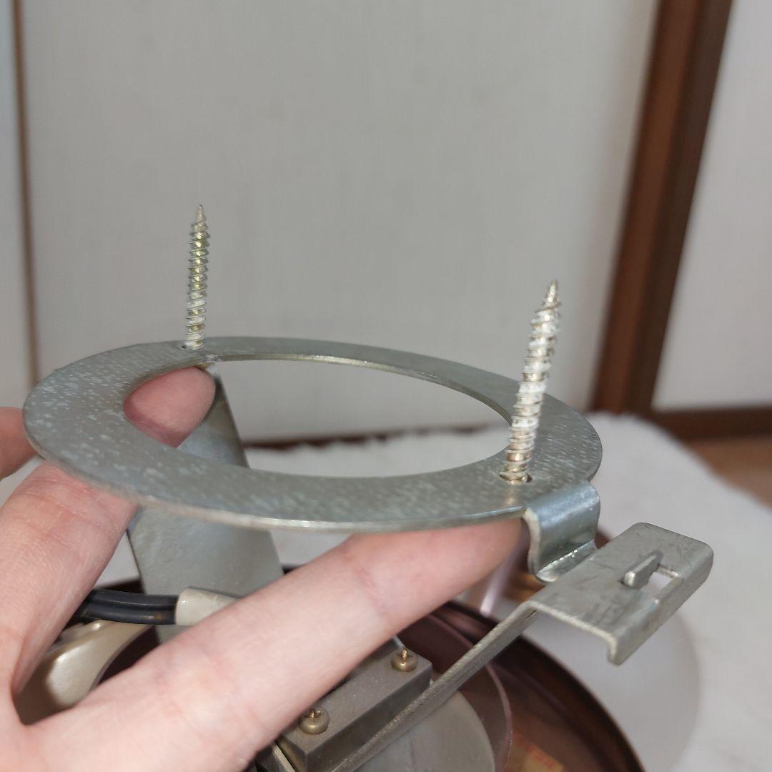 アンティークシャンデリア✨松下電工 ブロンズ仕上げ ガラス 4灯 送料