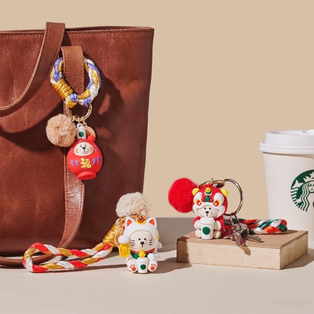 日本未発売】スタバ 2026 ベアリスタ 招き猫 だるま 獅子舞 3種セット