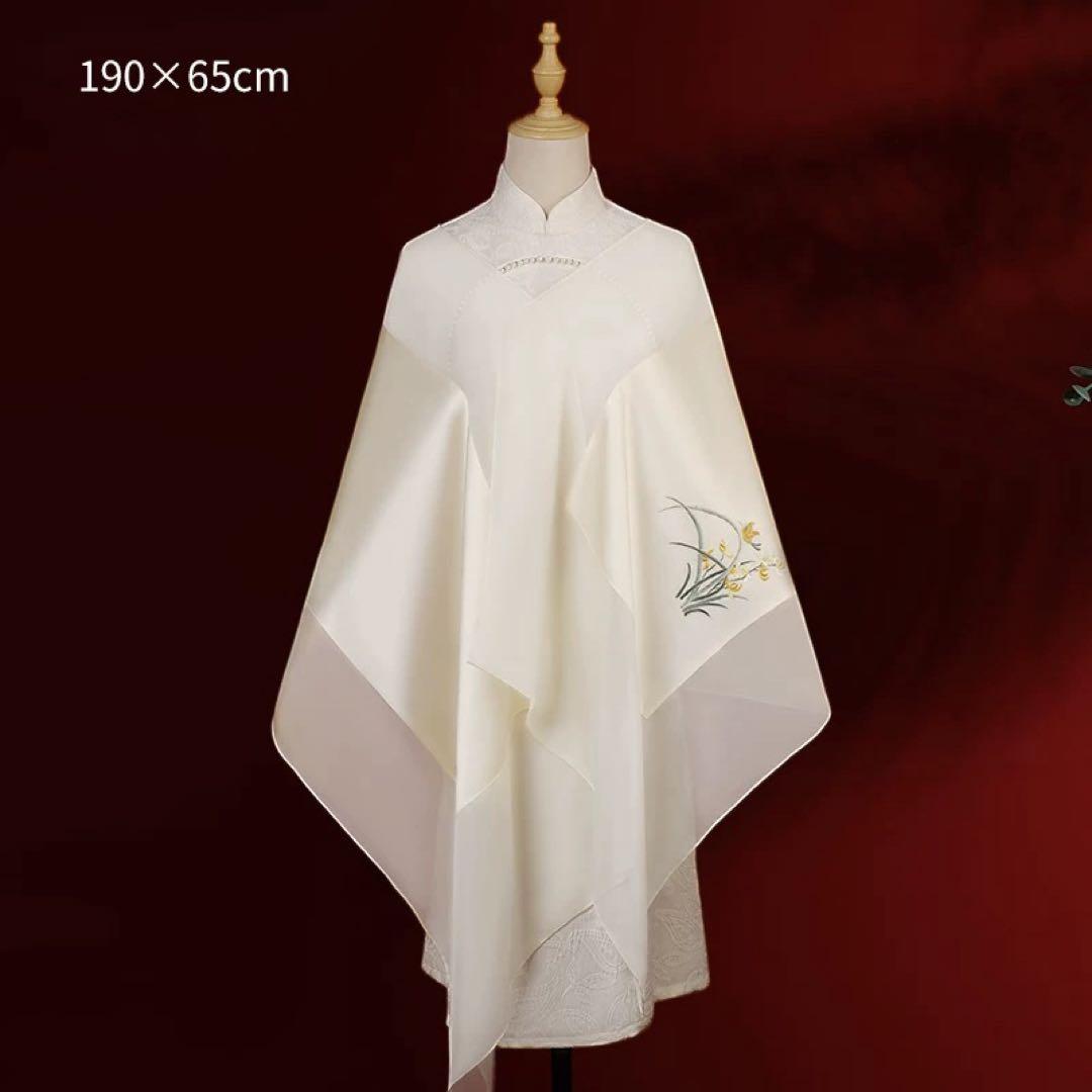 100％シルク 手刺繍ストール／非遺伝統工芸・手縫い仕上げ シルク手刺繍うずまきストール | かぜとゆきオンラインショップ