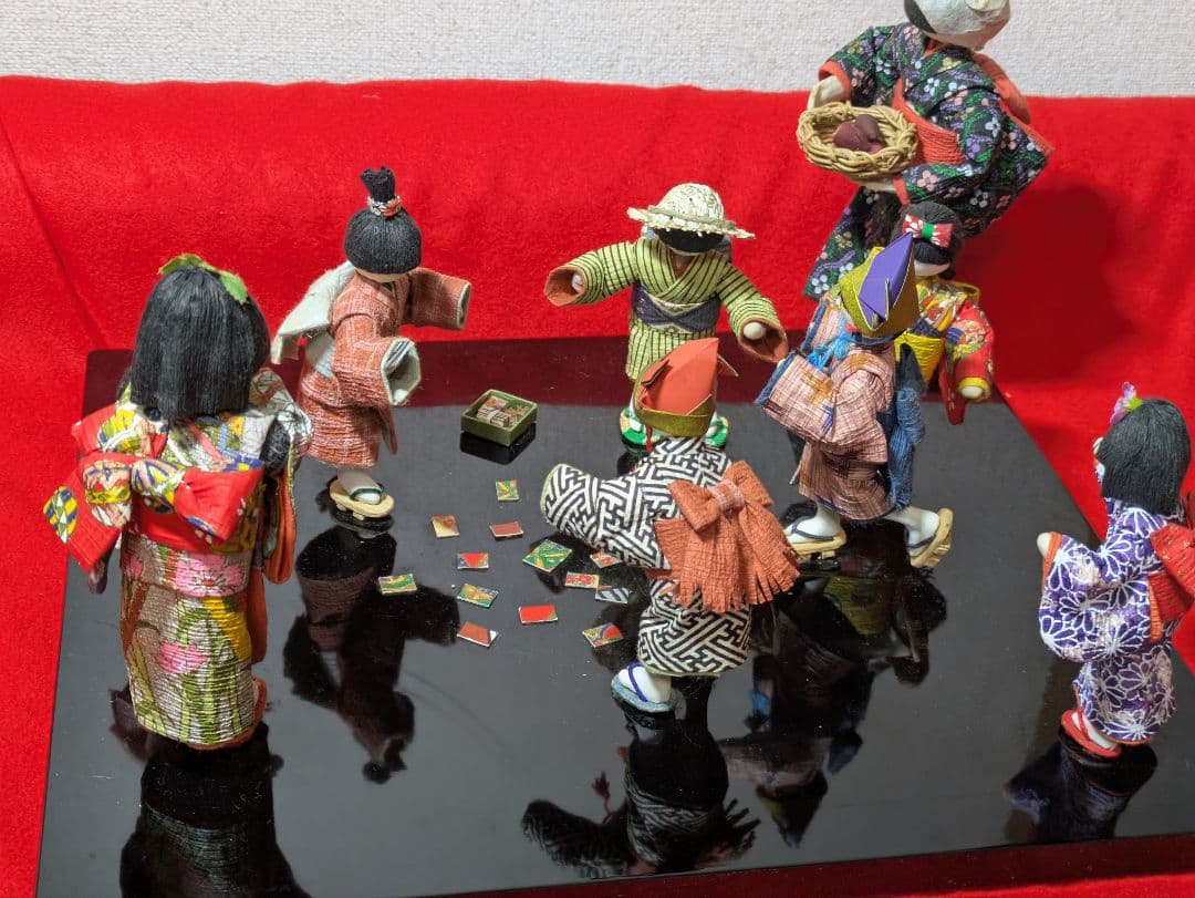 和紙人形　和紙細工　昭和メンコ遊び　ハンドメイド１点物 手作り 和紙 紙人形 童5体セット 昭和レトロ - メルカリ