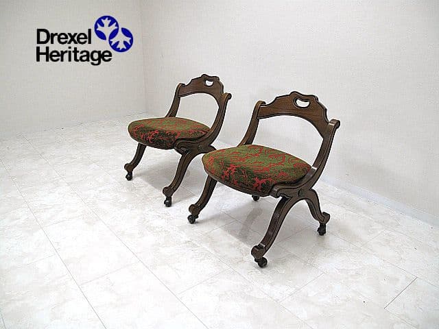 美品 ドレクセルヘリテイジ「エスペラント」マホガニー材チェア 2脚セット DREXEL HERITAGE(ドレクセルヘリテイジ)のESPERANTO(エスペラント