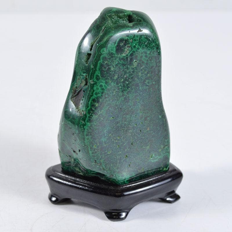 天然石　鑑賞石　孔雀石　マラカイト　置物　重さ約362g　唐木台　D　R4652 マラカイト(孔雀石)原石 1774g 天然石販売 名取貴石 天然石原石