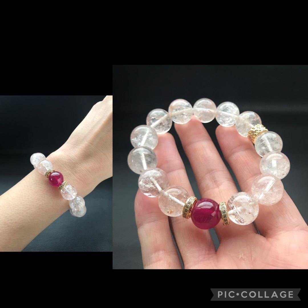 宝石質 ルビーとピンクアゼツライト❣️16cm 動画】【1点もの】宝石質ルビーAAA- ルース ファセットカット 5粒