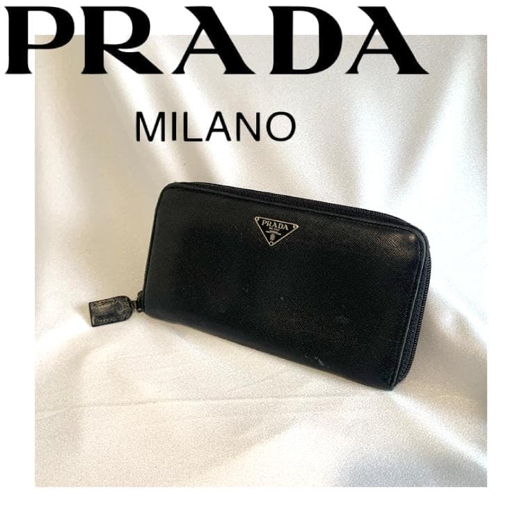 PRADA プラダ　長財布　黒　サフィアーノ 楽天市場】プラダ 長財布 PRADA 新作 サフィアーノ プレート 二つ折り