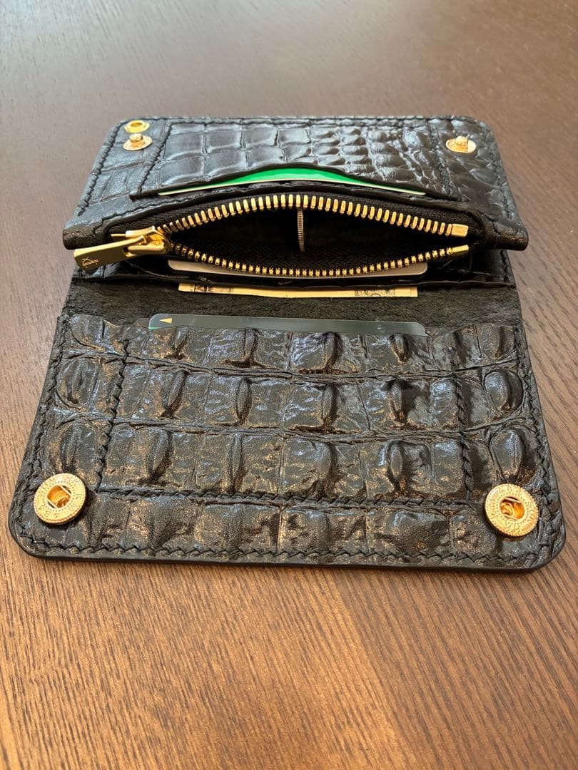 ミドルトラッカーウォレット クロコダイル型押し レザークラフト