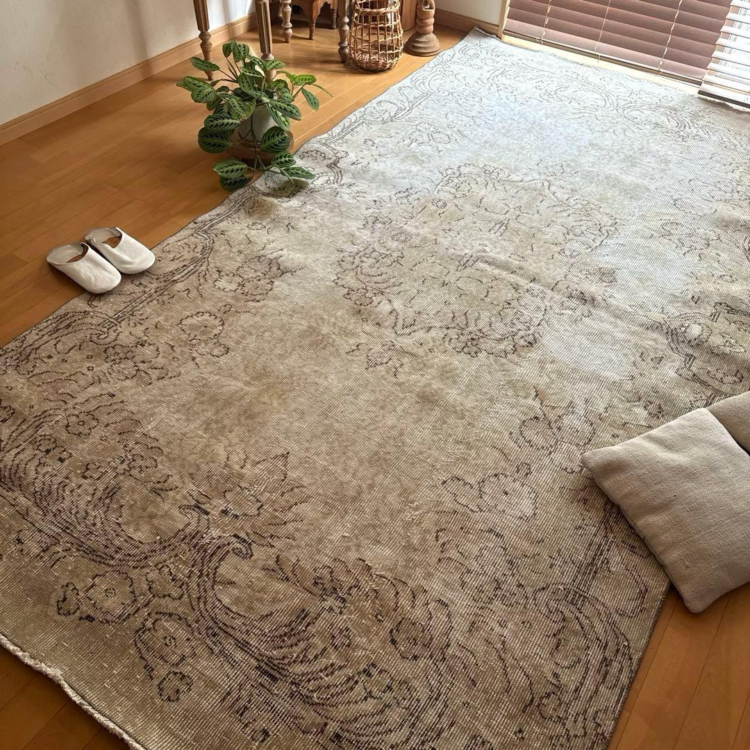 ショウちゃん　超大判150×277ナチュラルトルコヴィンテージラグ 楽天市場】オーバーダイド ヴィンテージラグ ベージュ 276×166cm