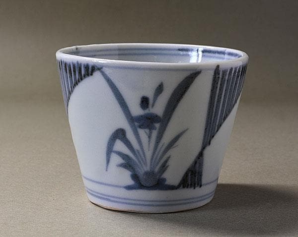 初期伊万里染付 枠絵水仙文 蕎麦猪口 S-26 古伊万里 KOIMARI 岩水仙 竹文 蕎麦猪口 | imarimaru