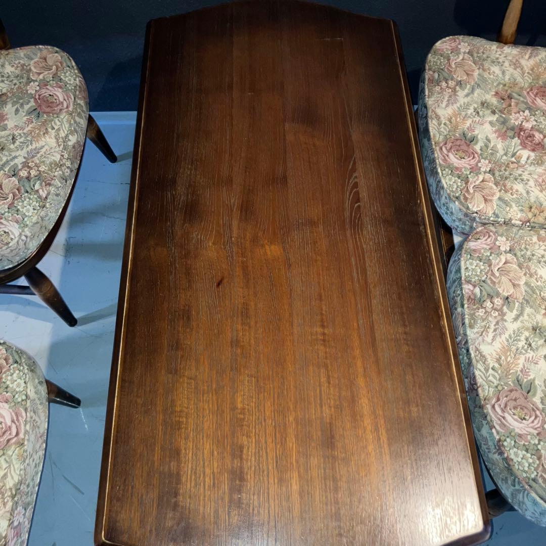 飛騨産業 乗鞍 ダイニングセット5点 ソファ テーブル オットマン