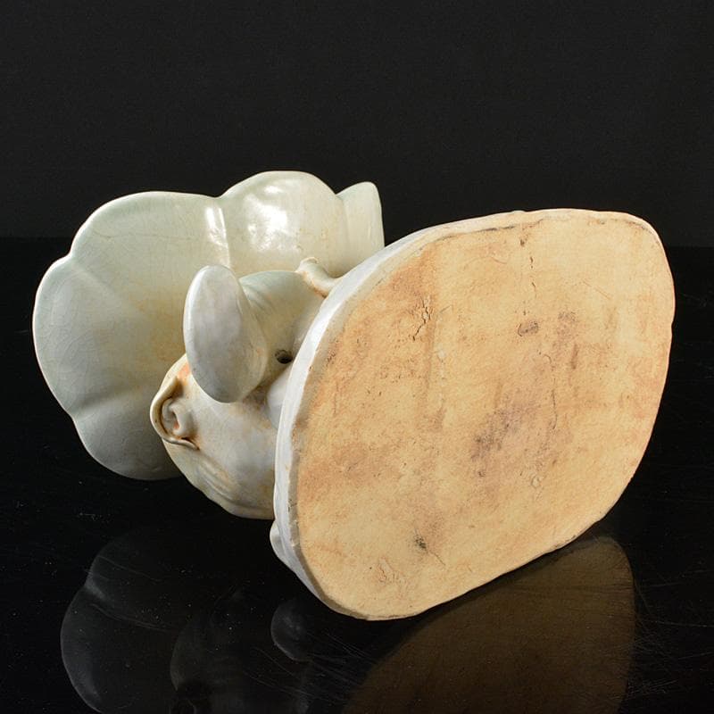 中国 粉青釉 蓮に唐子 枕 置物 V R6278 - メルカリ