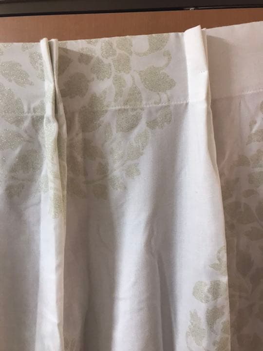 フランフラン　カーテン白　2枚組 ドレープとレースが二重縫製になった人気のダブルカーテン