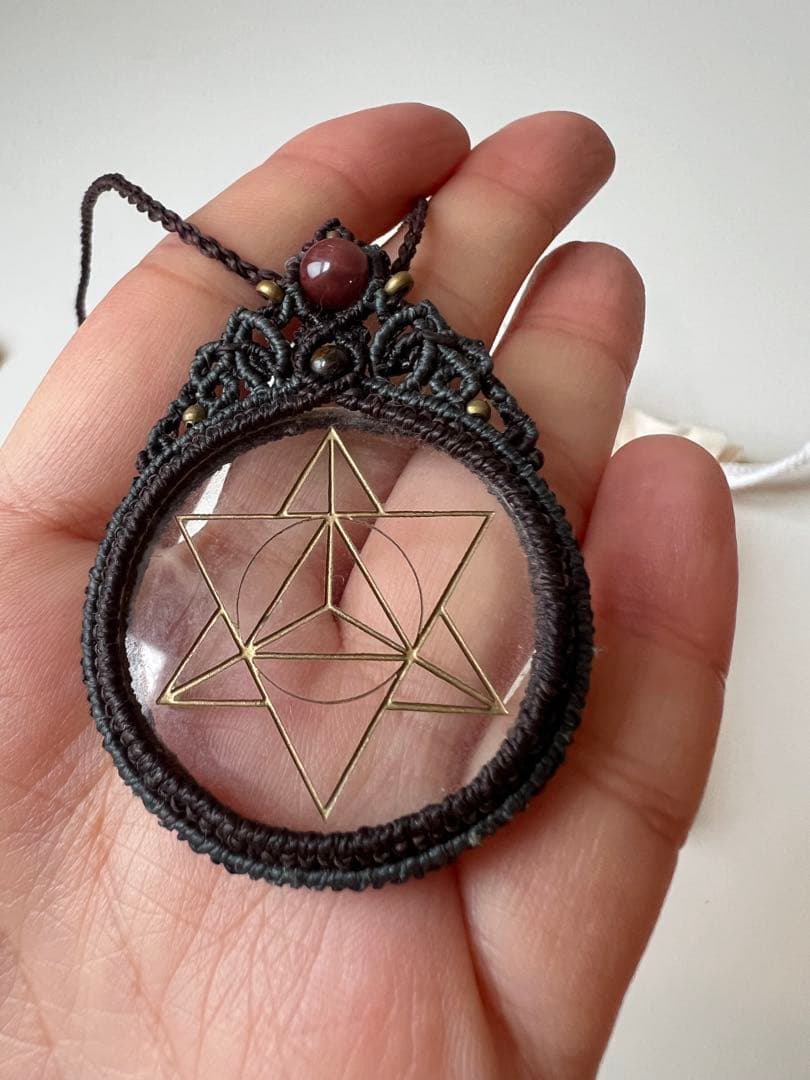 【美品】アイスクォーツ(ヒマラヤ)六芒星モチーフのネックレス 限定数のみ】4Aランク ヒマラヤ水晶 アイスクォーツ(アイスクリスタル