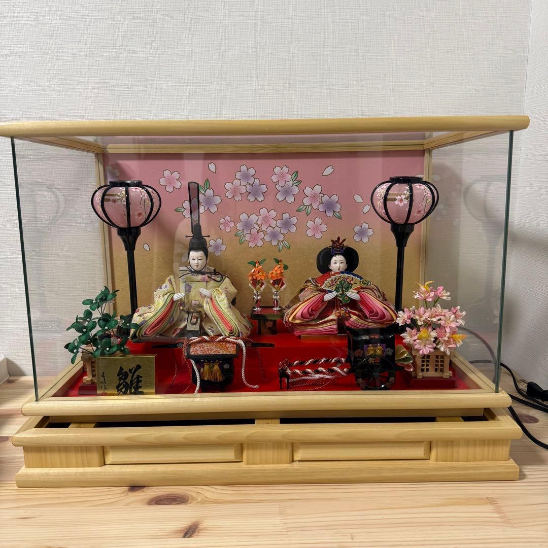 ケース入り 雛人形 ひな人形 ライト付き コンパクト 親王飾り 女の子 初節句 dショッピング |雛人形 ひな人形 コンパクト ケース飾り 吉徳 ひなまり