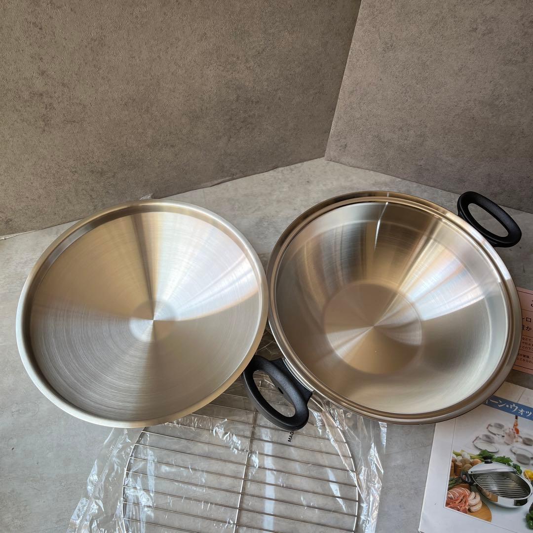 新品旧ロゴ！Amway Queenアムウェイクィーン ウォック 両手鍋 未使用品