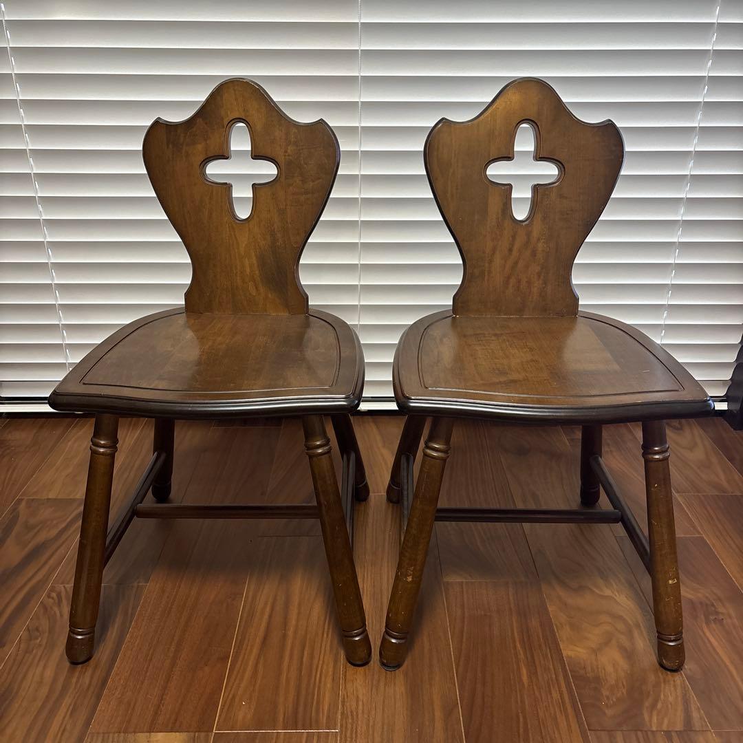 四国工芸　森のサーカス　アンティーク チェア 2脚セット 椅子 イス 公式】アンティーク家具ラフジュ工房商品詳細ページ中古 四国工芸 森の