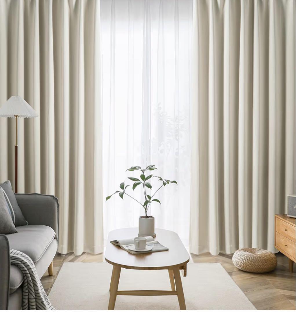 AIFY ベージュ ドレープカーテン 個数✖︎2個 Amazon｜AIFY 防炎 カーテン 2枚組 遮光 UVカット 断熱 保温 遮熱 防寒