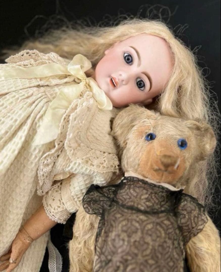 アンティークフレンチフランスビスクドールジュモー ドールレトロ陶器人形ドレス ビスクドール リプロ アンティークビスクドール ジュモー EJジュモー