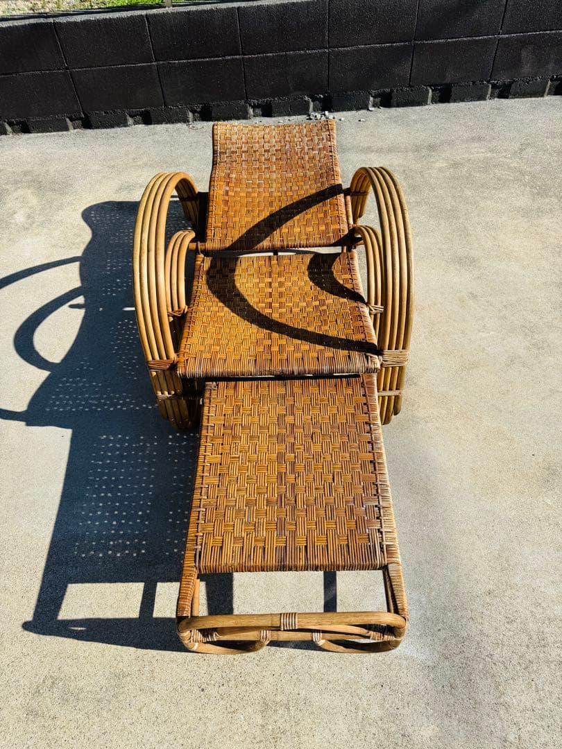 福岡発　ラタン 籐製 リクライニング チェア イス 椅子 ソファー 折り畳み 福岡発 ラタン 籐製 リクライニング チェア イス 椅子 ソファー 折り畳み
